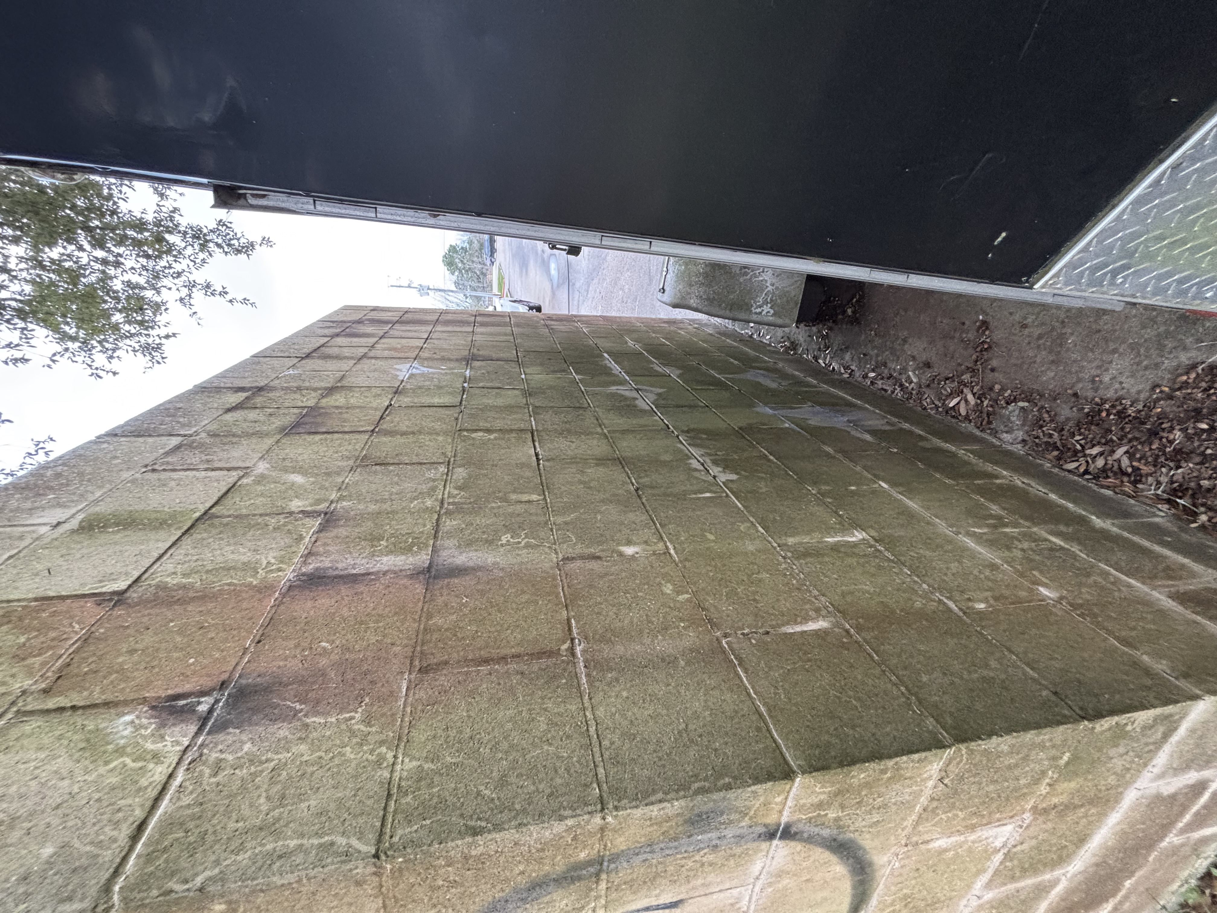 Dirty brick pavers before