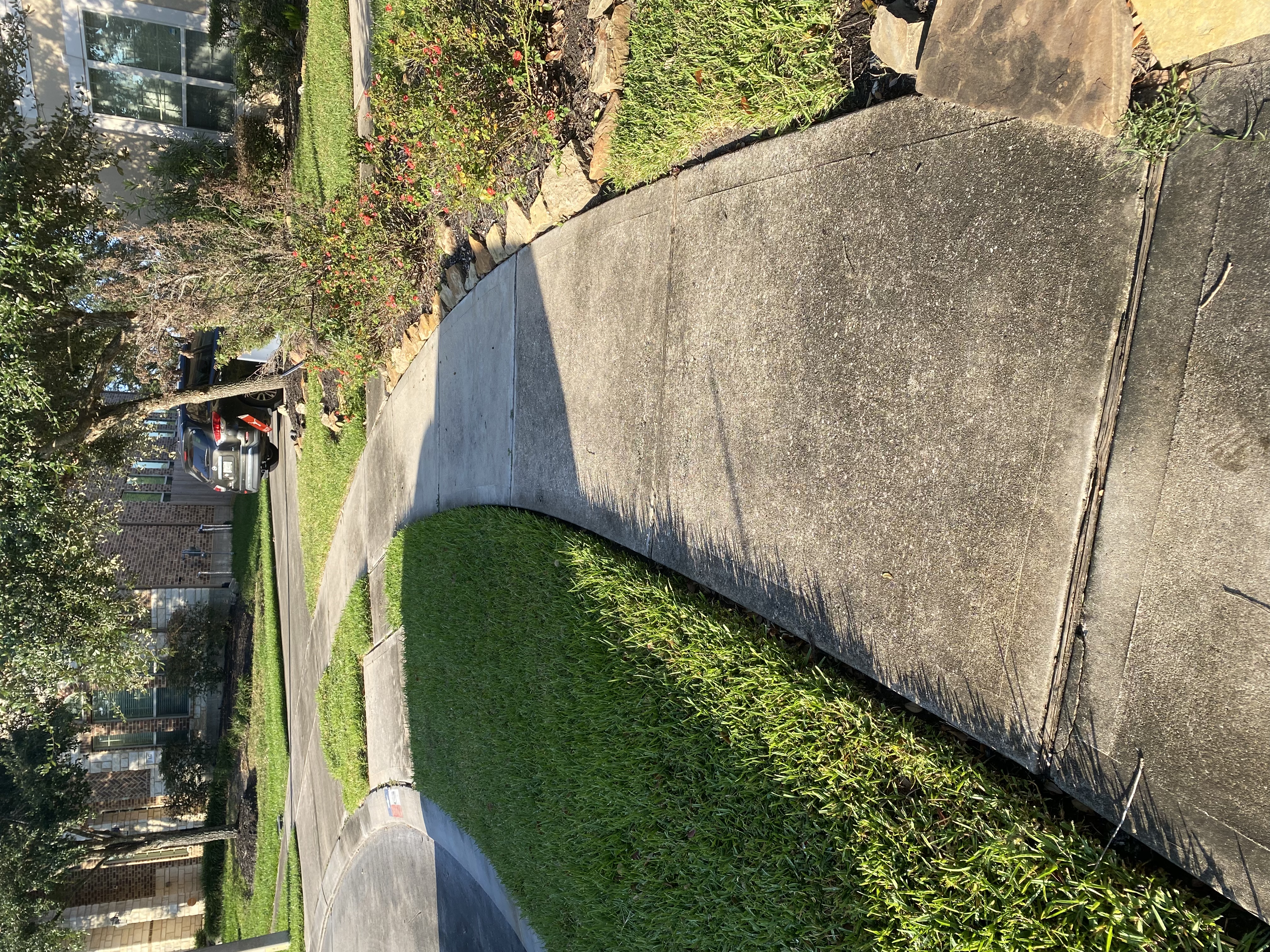 Stained driveway before